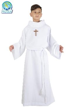 TUNICA PRIMA COMUNIONE CON CAPPUCCIO